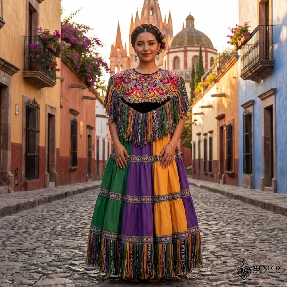 Copied - Cape huipil One of a kind 21 x 13 plus 8 in fringe